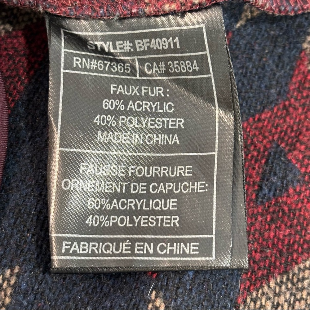 BB Dakota Aztec Faux Fur Coat XS - Picture 7 of 10